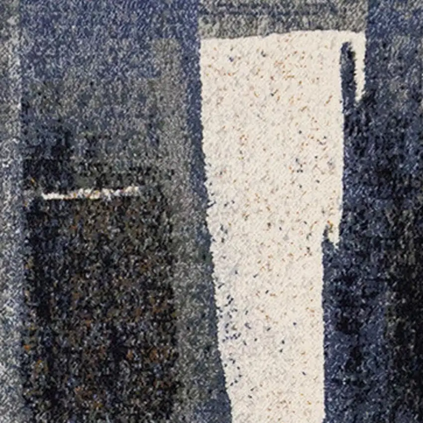 Blue Gray And Ivory Abstract Area Rug Photo 5