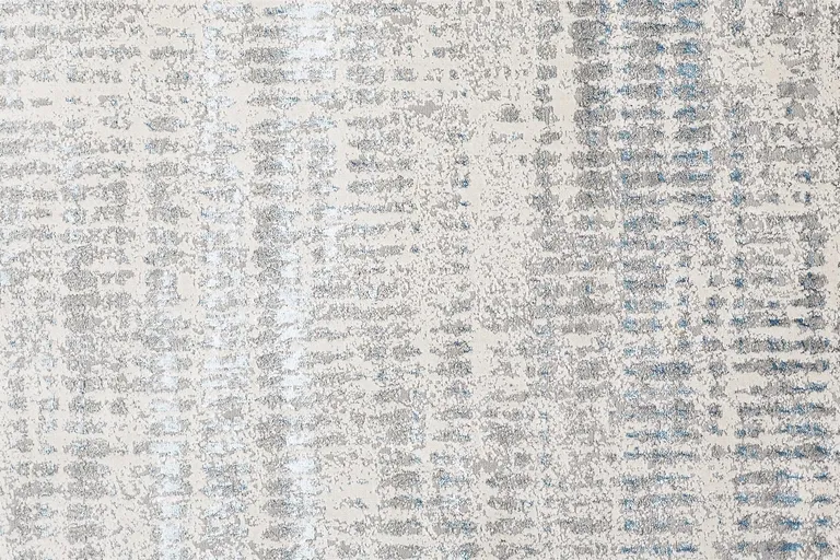 Blue Gray And Ivory Abstract Area Rug Photo 5