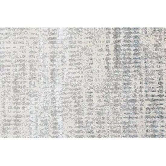 Ivory Gray And Blue Abstract Area Rug Photo 7