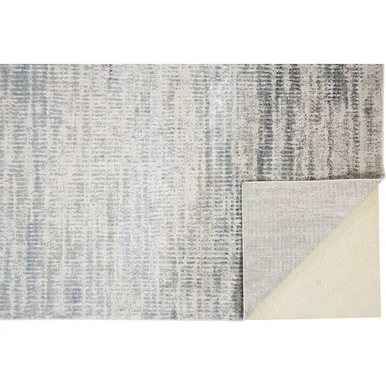 Ivory Gray And Blue Abstract Area Rug Photo 5