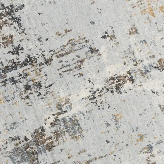 Blue Gray And Ivory Abstract Hand Carved Handmade Area Rug Photo 4