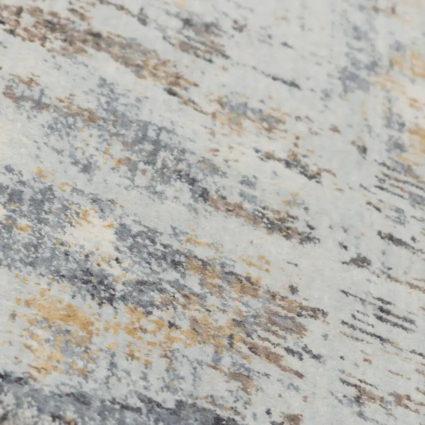 Blue Gray And Ivory Abstract Hand Carved Handmade Area Rug Photo 1