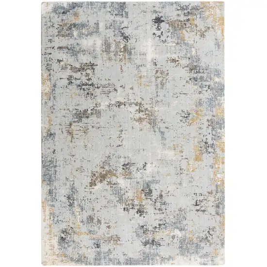 Blue Gray And Ivory Abstract Hand Carved Handmade Area Rug Photo 3
