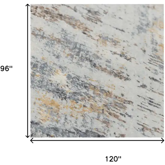 Blue Gray And Ivory Abstract Hand Carved Handmade Area Rug Photo 6