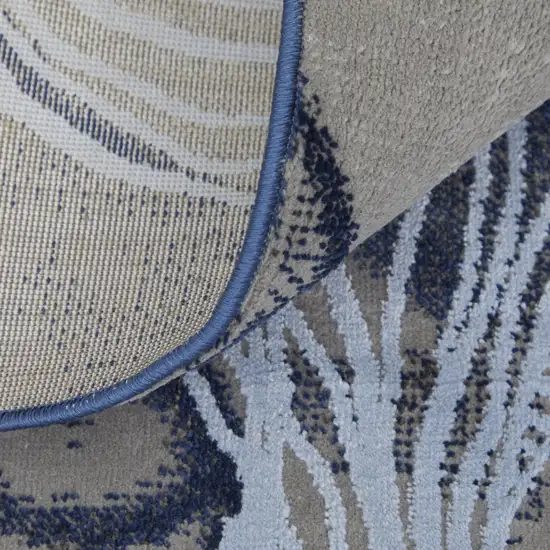 Blue Gray And Ivory Abstract Power Loom Stain Resistant Area Rug Photo 7