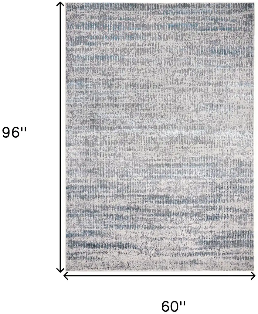 Blue Gray And Ivory Abstract Stain Resistant Area Rug Photo 7