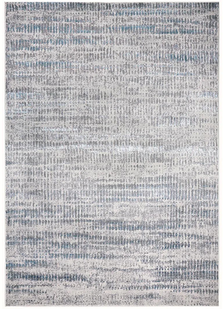 Blue Gray And Ivory Abstract Stain Resistant Area Rug Photo 2