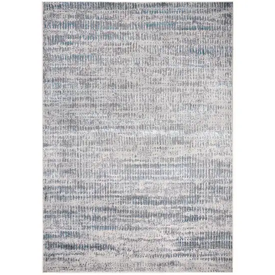 Ivory Gray And Blue Abstract Area Rug Photo 2