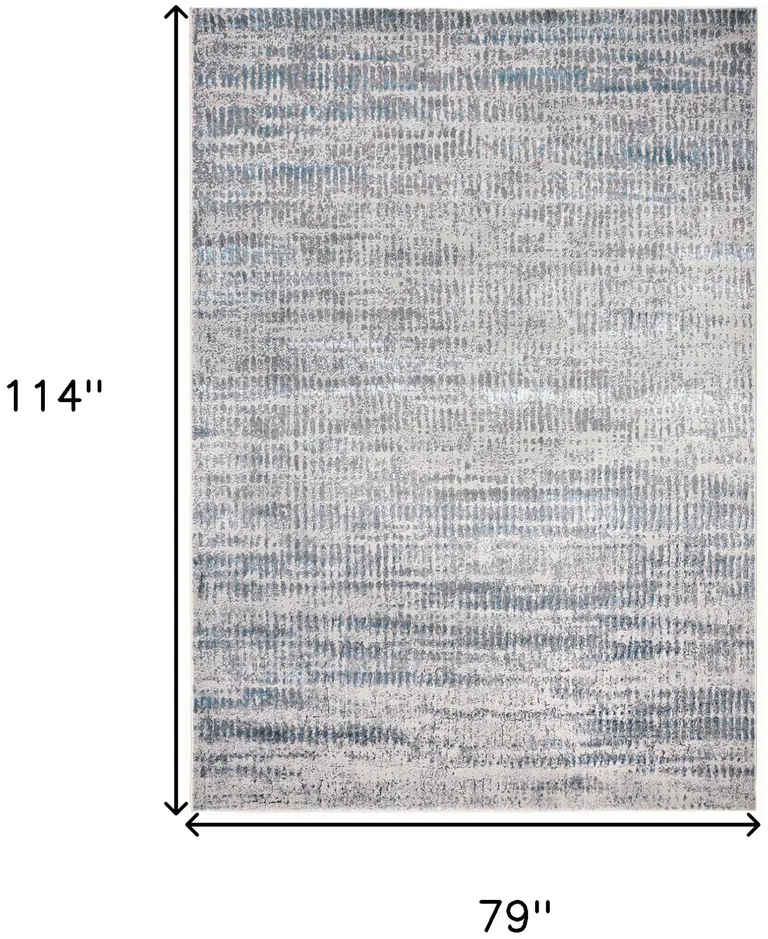 Blue Gray And Ivory Abstract Stain Resistant Area Rug Photo 3