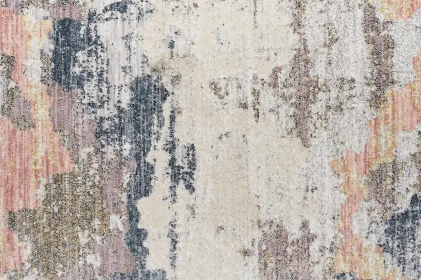 Blue Gray And Ivory Abstract Stain Resistant Area Rug Photo 8