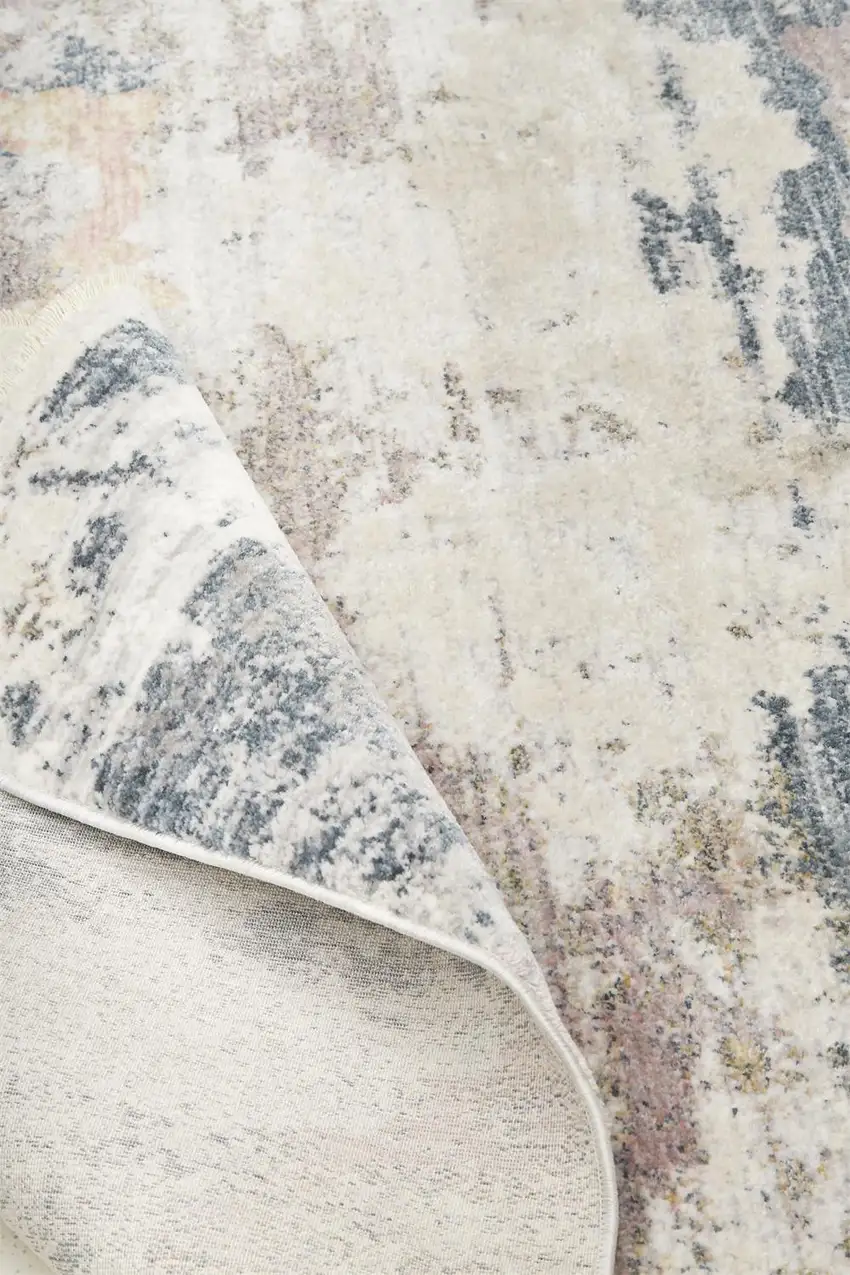 Blue Gray And Ivory Abstract Stain Resistant Area Rug Photo 9