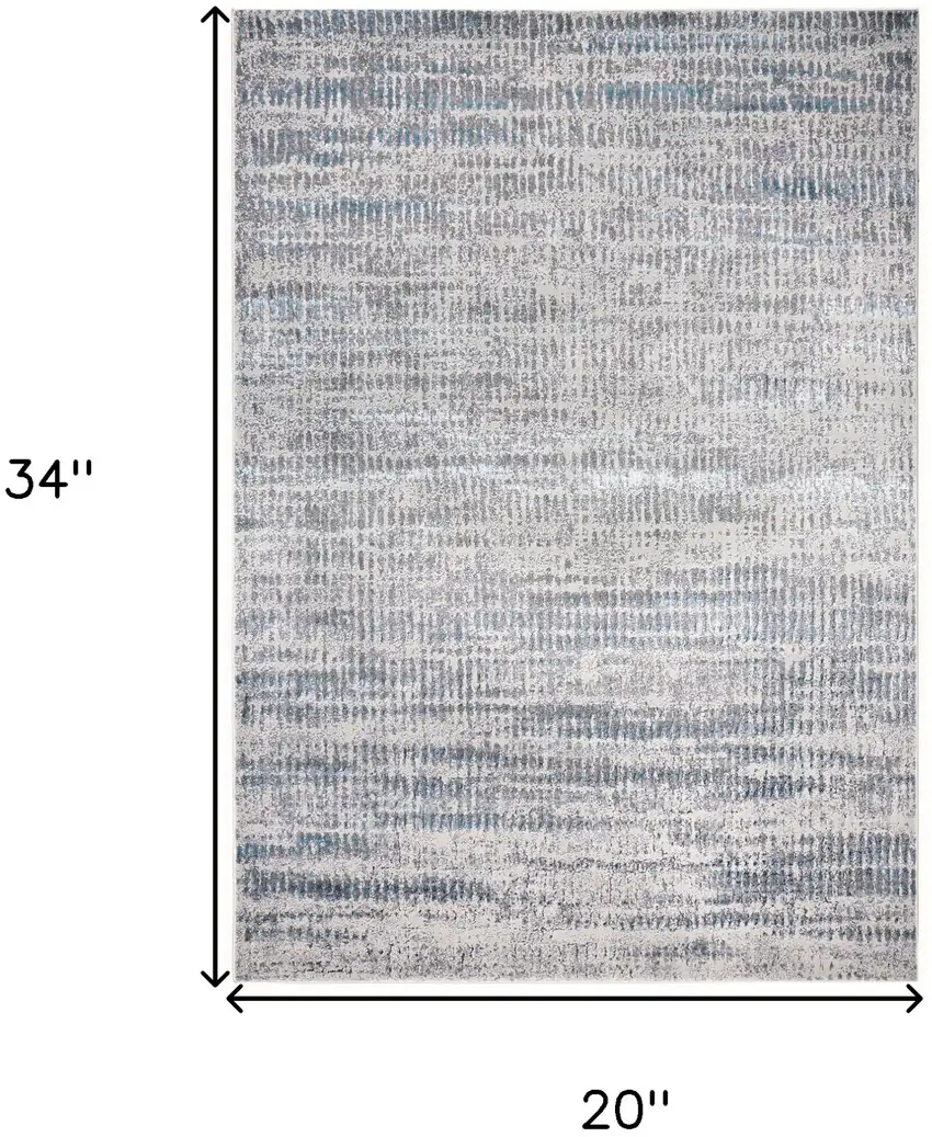 Blue Gray And Ivory Abstract Stain Resistant Area Rug Photo 6