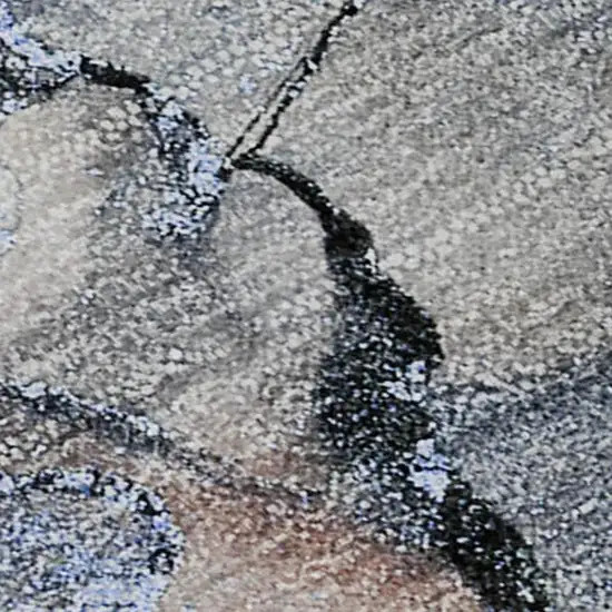 Blue Gray And Ivory Abstract Washable Area Rug With UV Protection Photo 4