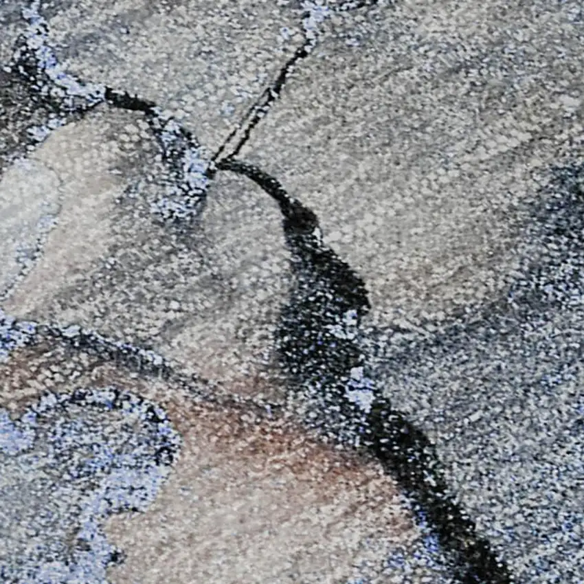 Blue Gray And Ivory Abstract Washable Area Rug With UV Protection Photo 4