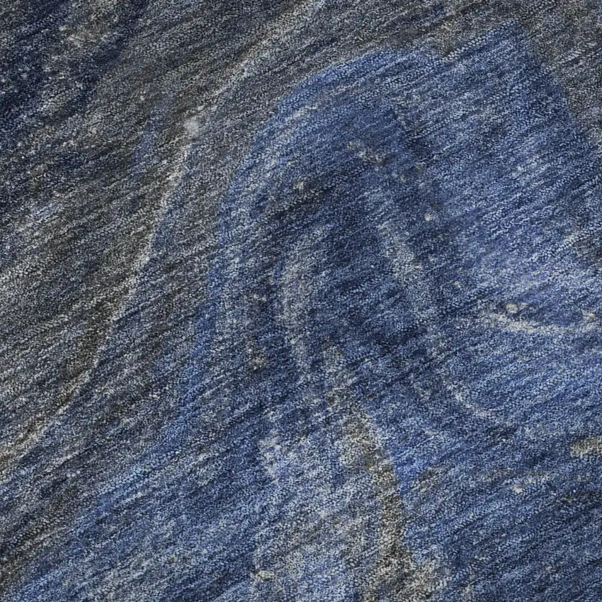 Blue Gray And Ivory Abstract Washable Area Rug With UV Protection Photo 3