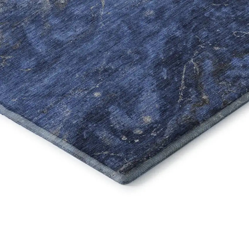 Blue Gray And Ivory Abstract Washable Area Rug With UV Protection Photo 8