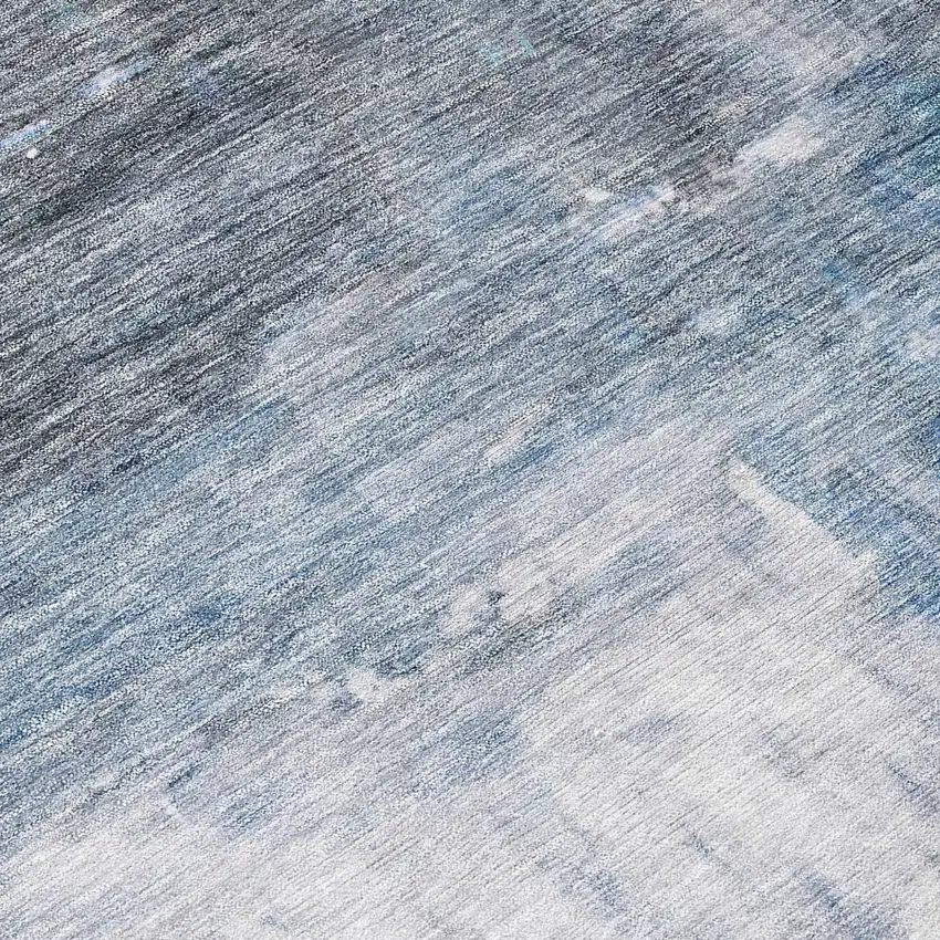 Blue Gray And Ivory Abstract Washable Indoor Outdoor Area Rug Photo 8
