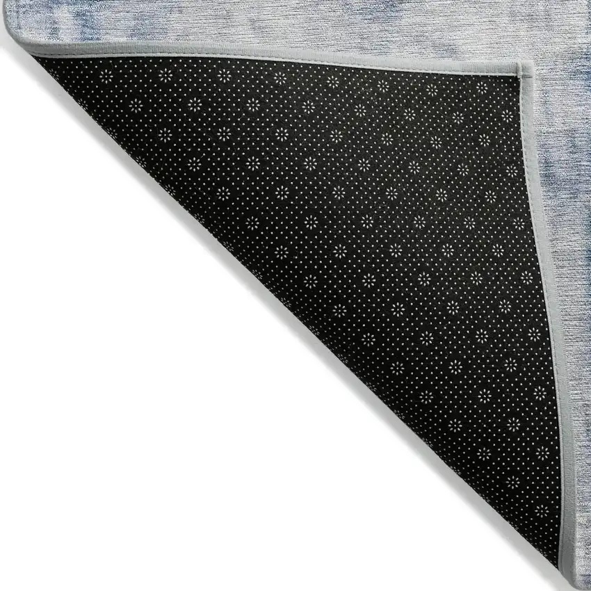 Blue Gray And Ivory Abstract Washable Indoor Outdoor Area Rug Photo 3