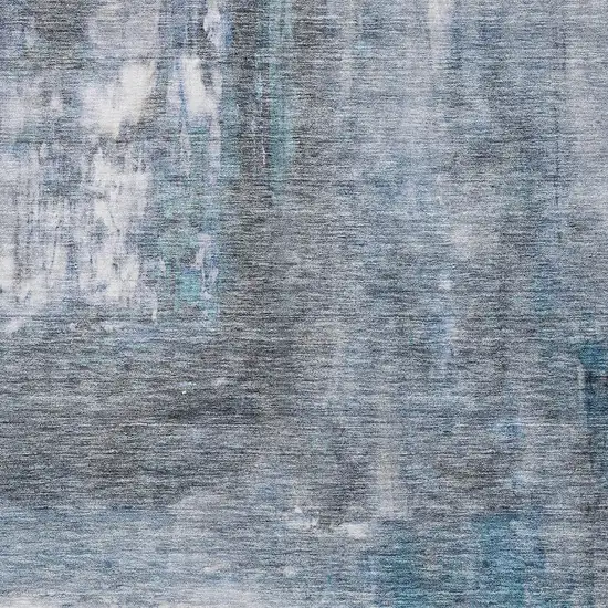 Blue Gray And Ivory Abstract Washable Indoor Outdoor Area Rug Photo 5