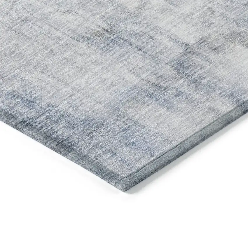 Blue Gray And Ivory Abstract Washable Indoor Outdoor Area Rug Photo 4