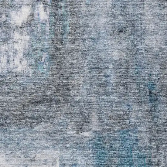 Blue Gray And Ivory Abstract Washable Indoor Outdoor Area Rug Photo 5