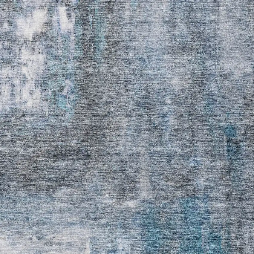 Blue Gray And Ivory Abstract Washable Indoor Outdoor Area Rug Photo 5