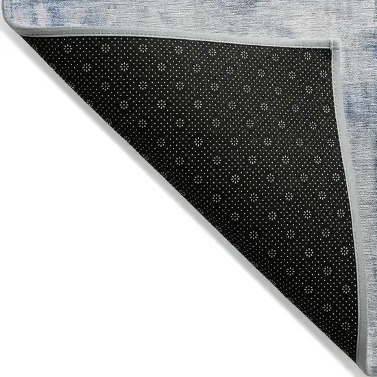 Blue Gray And Ivory Abstract Washable Indoor Outdoor Area Rug Photo 3