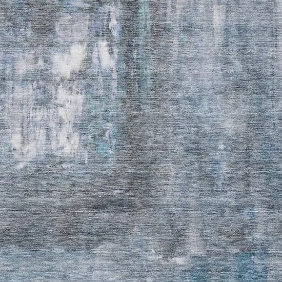 Blue Gray And Ivory Abstract Washable Indoor Outdoor Area Rug Photo 5