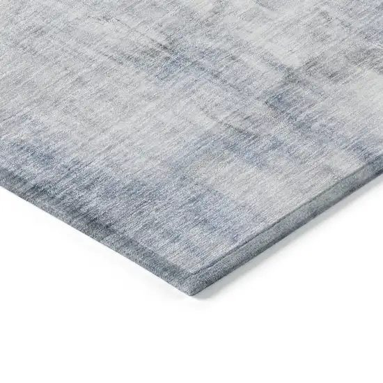 Blue Gray And Ivory Abstract Washable Indoor Outdoor Area Rug Photo 4