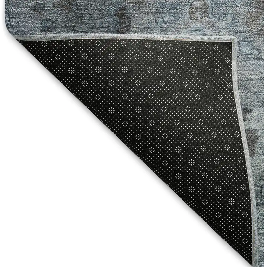 Blue Gray And Ivory Medallion Washable Indoor Outdoor Area Rug Photo 4