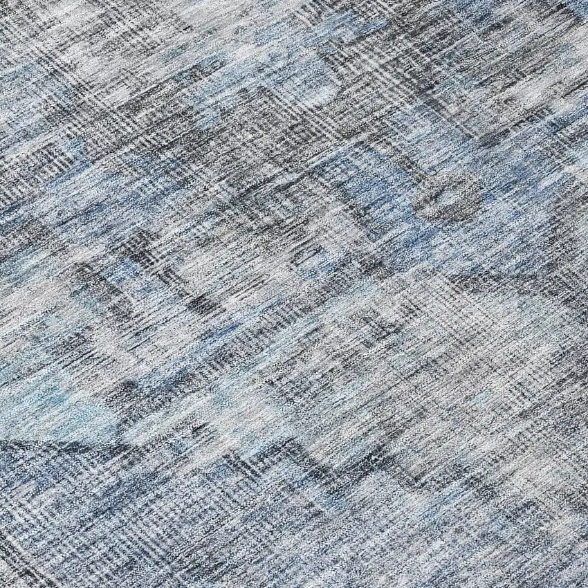 Blue Gray And Ivory Oriental Washable Indoor Outdoor Area Rug Photo 8
