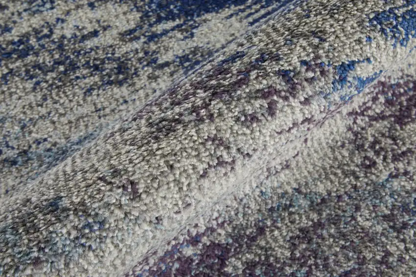 Blue Gray And Orange Abstract Power Loom Stain Resistant Area Rug Photo 9