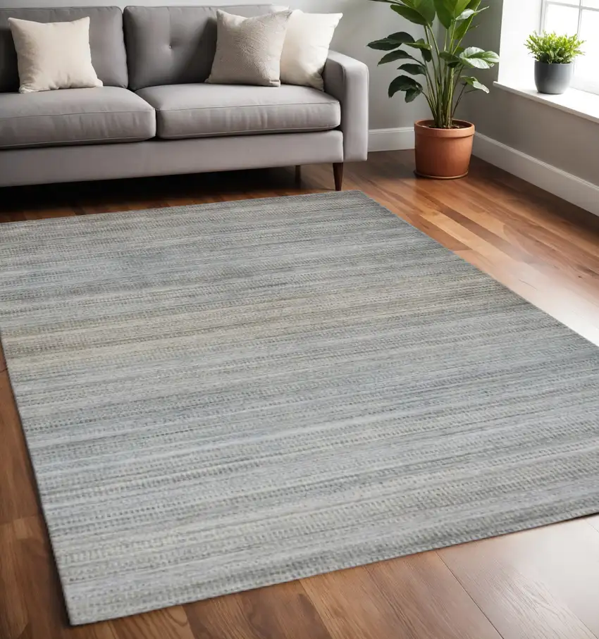 Blue Gray And Purple Ombre Hand Woven Area Rug Photo 1
