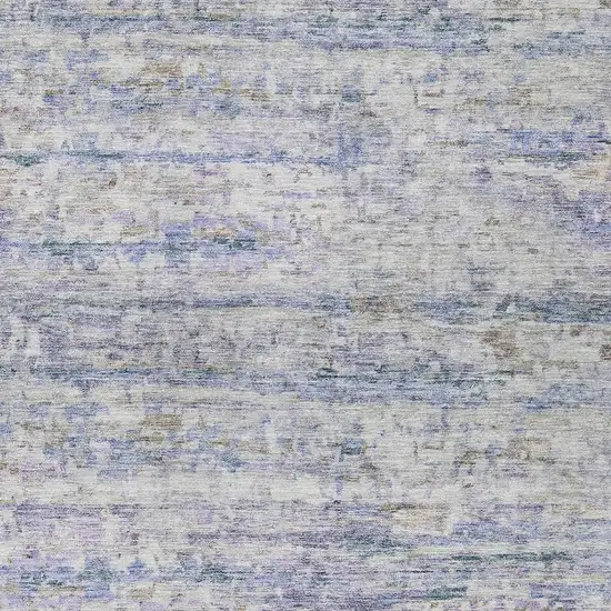 Blue Gray And Purple Striped Washable Indoor Outdoor Area Rug Photo 5