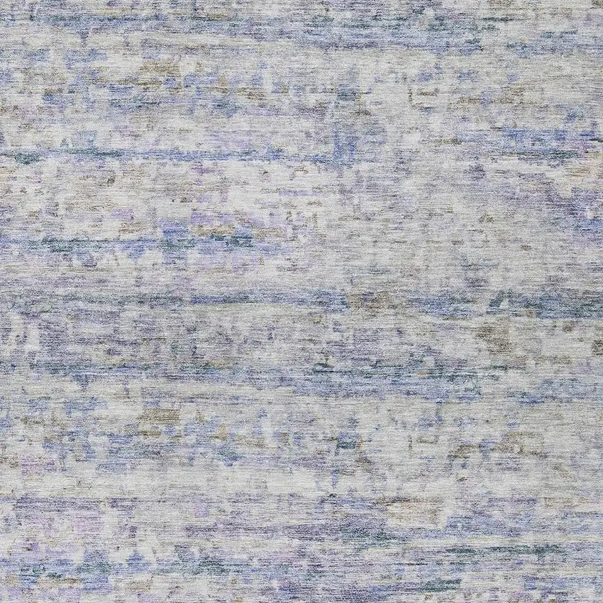 Blue Gray And Purple Striped Washable Indoor Outdoor Area Rug Photo 5