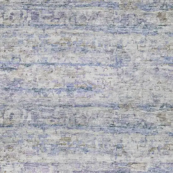Blue Gray And Purple Striped Washable Indoor Outdoor Area Rug Photo 5