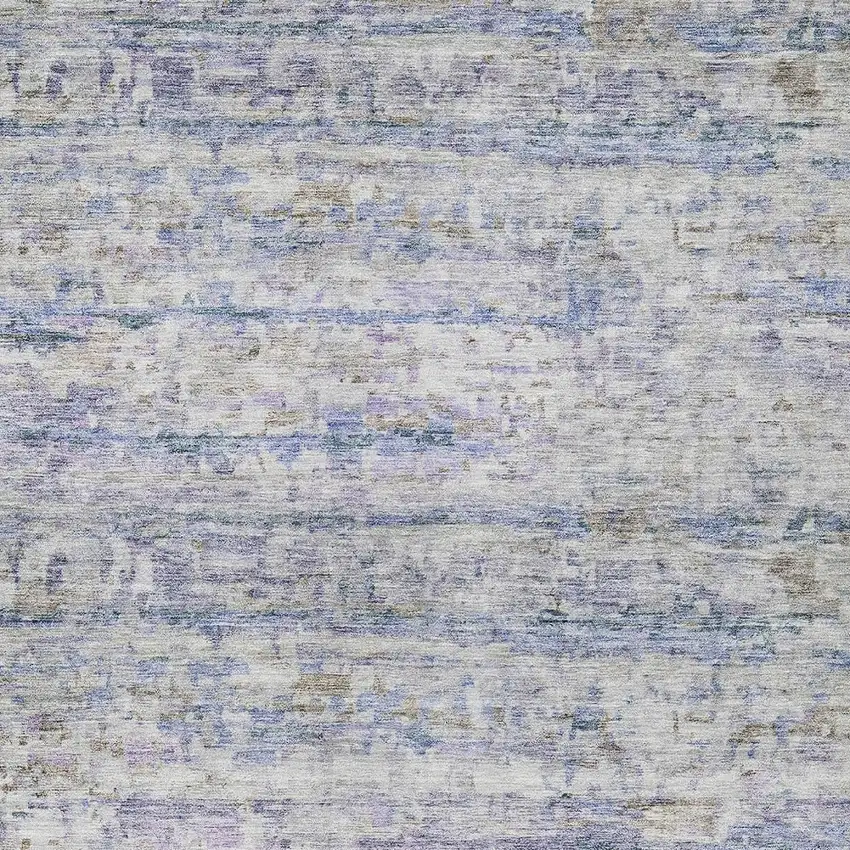 Blue Gray And Purple Striped Washable Indoor Outdoor Area Rug Photo 5