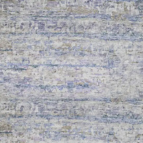Blue Gray And Purple Striped Washable Indoor Outdoor Area Rug Photo 5