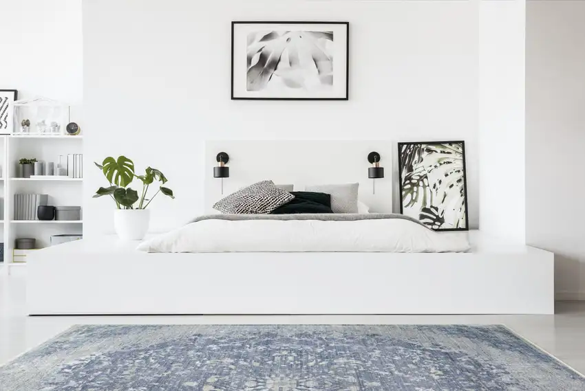 Blue Gray And Silver Abstract Distressed Area Rug With Fringe Photo 7