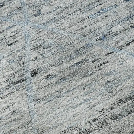 Blue Gray And Silver Abstract Geometric Washable Area Rug With UV Protection Photo 9