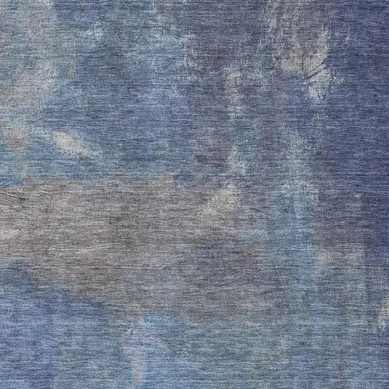 Blue Gray And Silver Abstract Washable Area Rug With UV Protection Photo 3