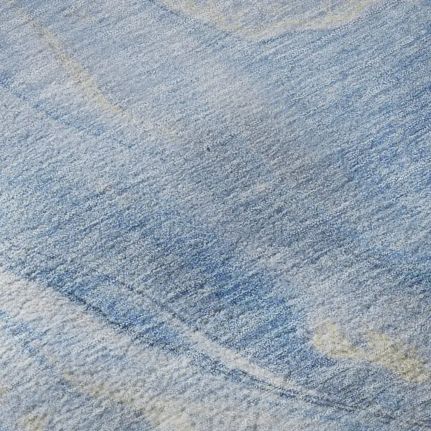 Blue Gray And Silver Abstract Washable Area Rug With UV Protection Photo 9