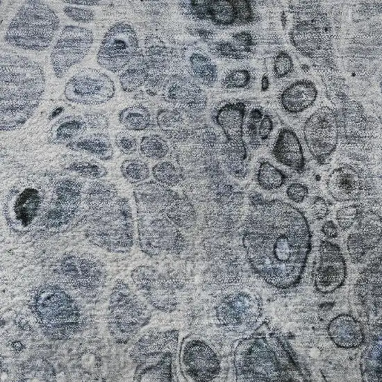 Blue Gray And Silver Abstract Washable Area Rug With UV Protection Photo 8