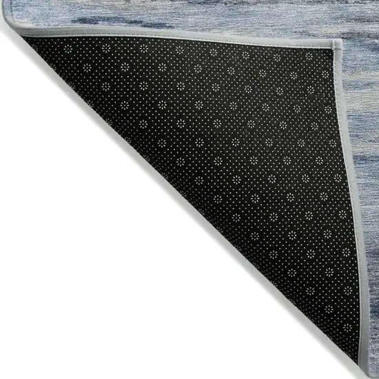Blue Gray And Silver Abstract Washable Indoor Outdoor Area Rug Photo 8