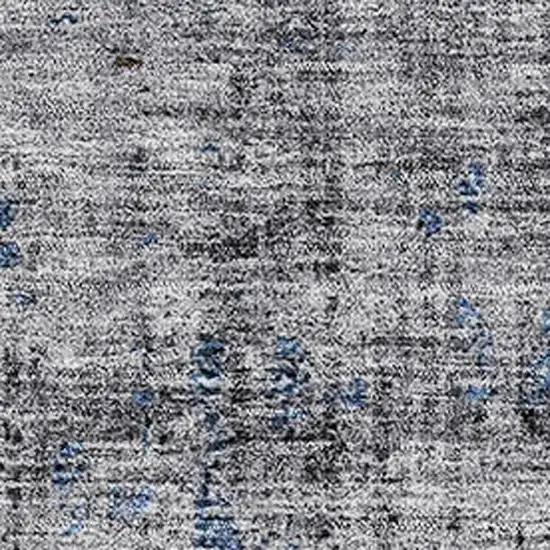Blue Gray And Silver Floral Medallion Washable Area Rug With UV Protection Photo 4