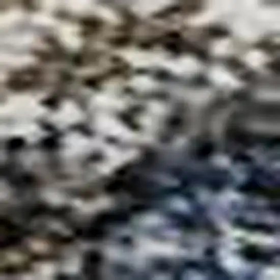 Blue Gray And Silver Floral Medallion Washable Area Rug With UV Protection Photo 2