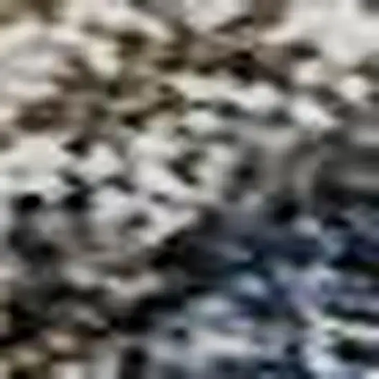 Blue Gray And Silver Floral Medallion Washable Area Rug With UV Protection Photo 2