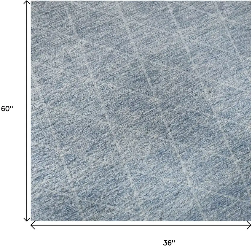 Blue Gray And Silver Geometric Washable Area Rug With UV Protection Photo 9