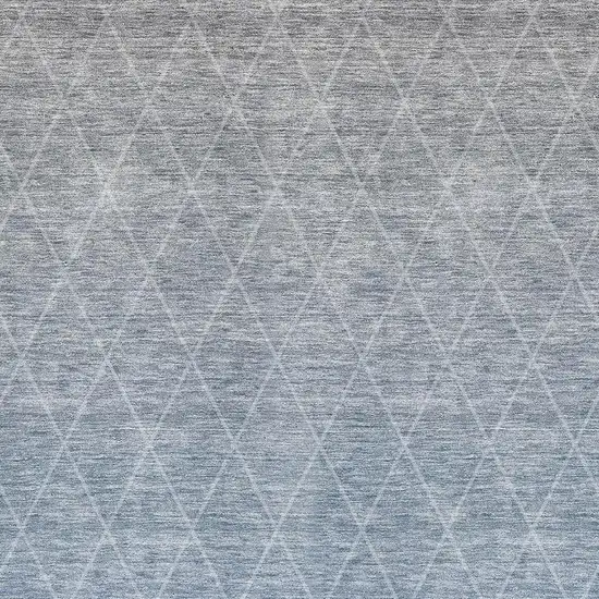 Blue Gray And Silver Geometric Washable Area Rug With UV Protection Photo 2