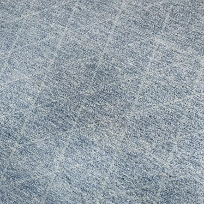 Blue Gray And Silver Geometric Washable Area Rug With UV Protection Photo 3